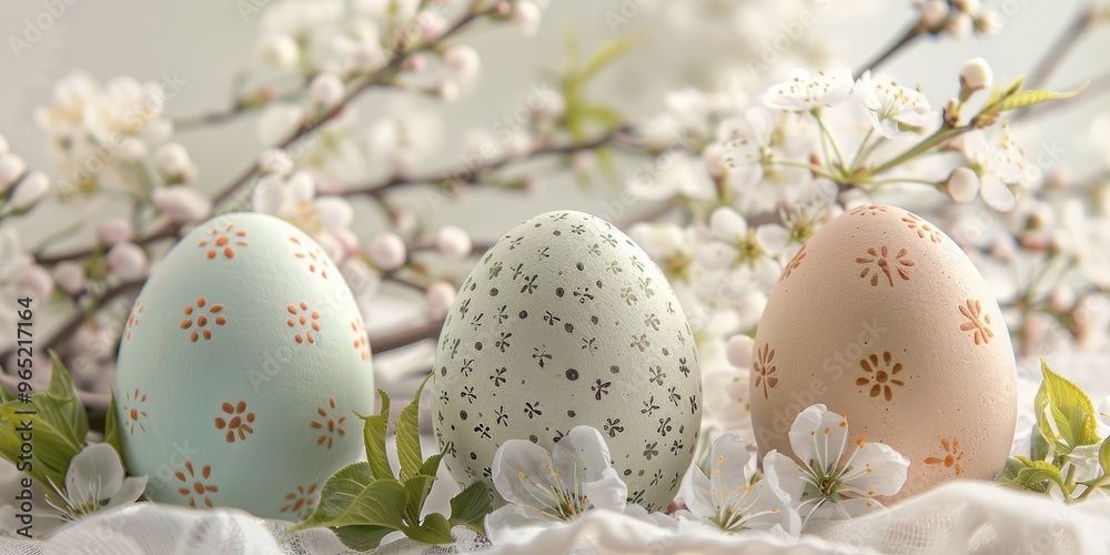 Eggs dyed with onion skins and embellished with a subtle goutweed leaf pattern and white blossoms. Eggs dyed with onion skins and embellished with a subtle goutweed leaf pattern and white blossoms.