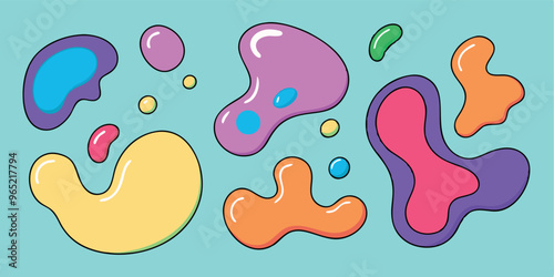 colorful paint drops vector