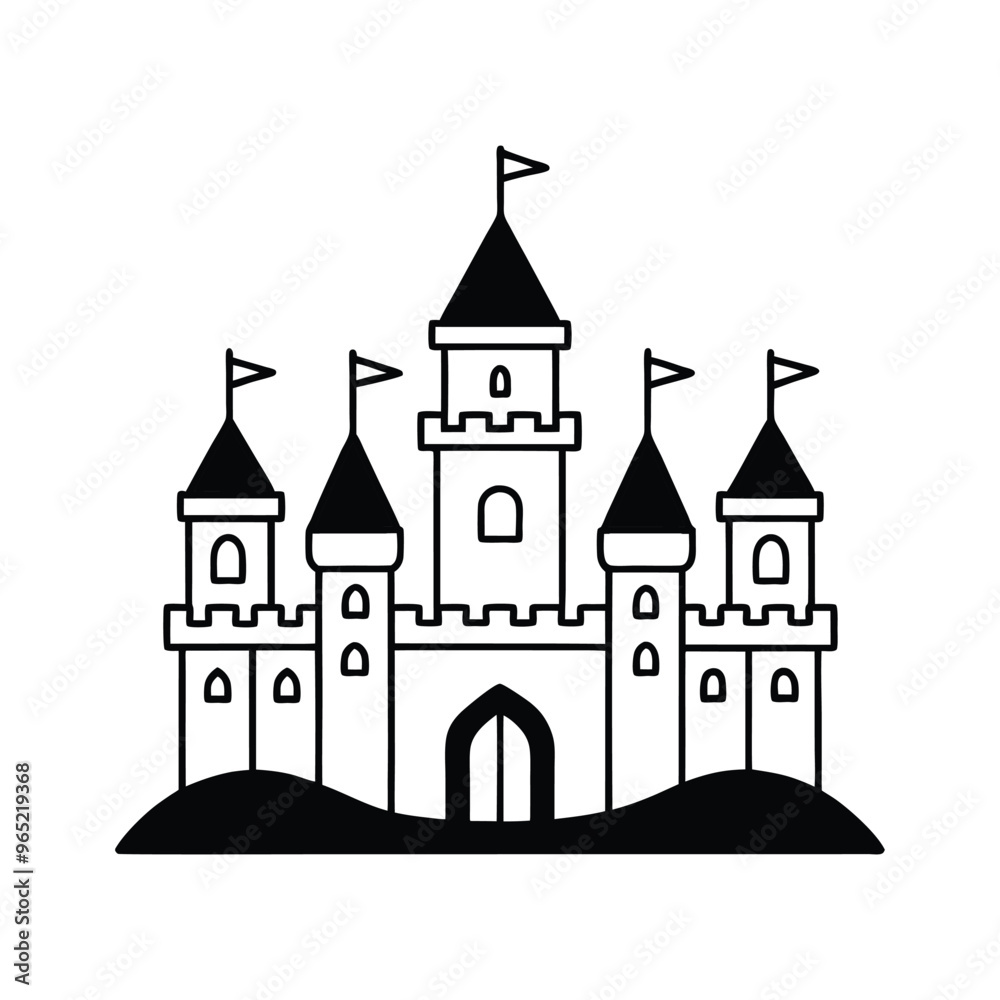 Medieval Castle Clipart Design - Castle Vector illustration in black and white
Medieval Castle Clipart Design - Castle Vector illustration in black and white