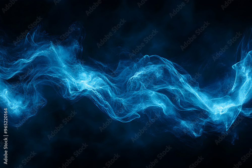 Abstract blue energy wave on a black background. Abstract blue energy wave on a black background.
