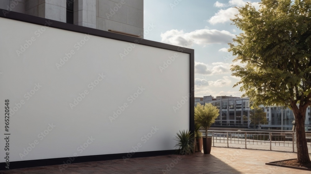 blank white screen mockup on the building blank white screen mockup on the building