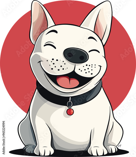 Cute dog illustration cartoon style pet happy smiling adorable funny puppy character baby animals