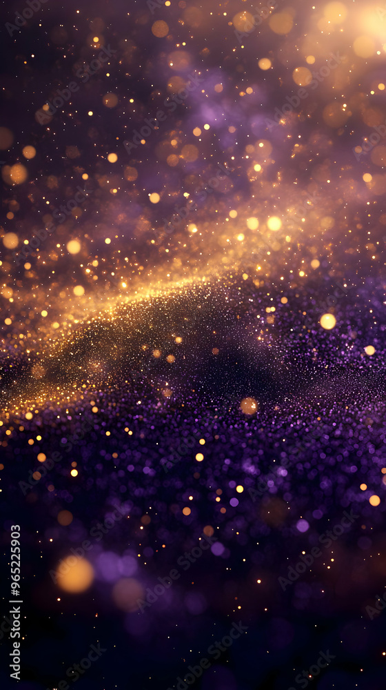 Abstract Background - Golden Glitter Lights on Purple Abstract Background - Golden Glitter Lights on Purple