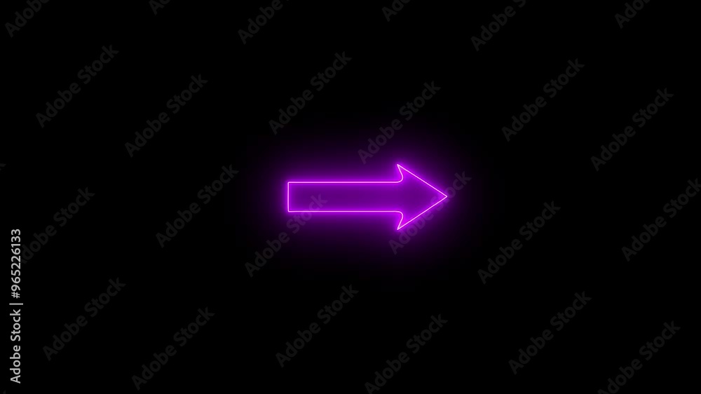 Directional purple color neon glowing arrow line icon. Right directional Arrow icon on black background, 4k video. Right line arrow icon animation, moving arrow icon animation. Directional purple color neon glowing arrow line icon. Right directional Arrow icon on black background, 4k video. Right line arrow icon animation, moving arrow icon animation.