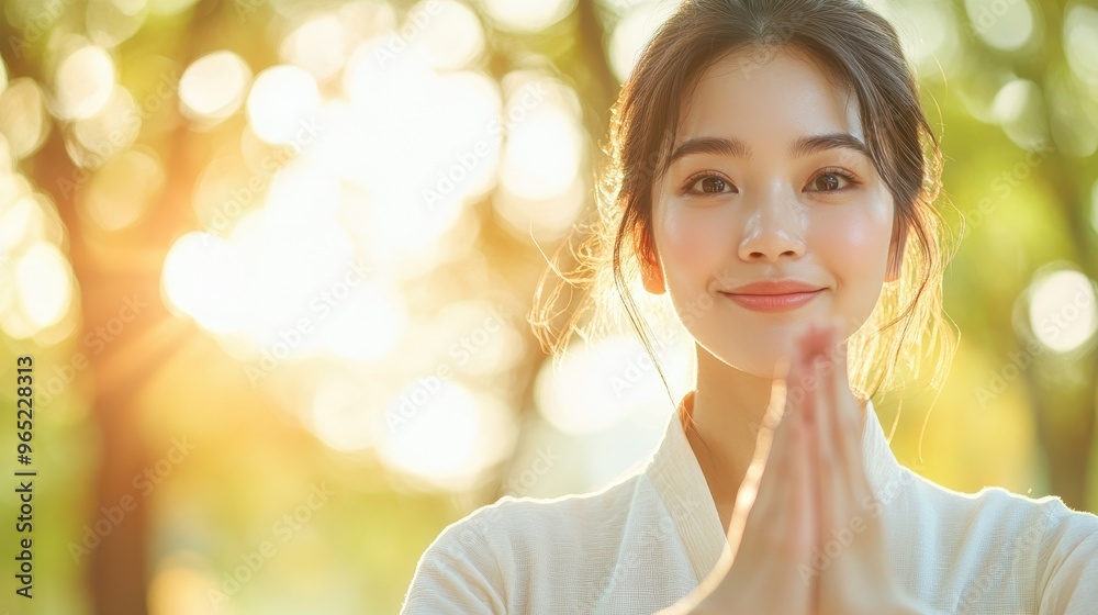 Serene Southeast Asian Woman Practicing Tai Chi in Quiet Park, Embodying Movement and Stillness Harmony (Close-Up, Moving Meditation Theme) Serene Southeast Asian Woman Practicing Tai Chi in Quiet Park, Embodying Movement and Stillness Harmony (Close-Up, Moving Meditation Theme)