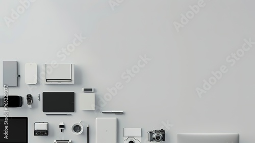 Consumer electronics white background