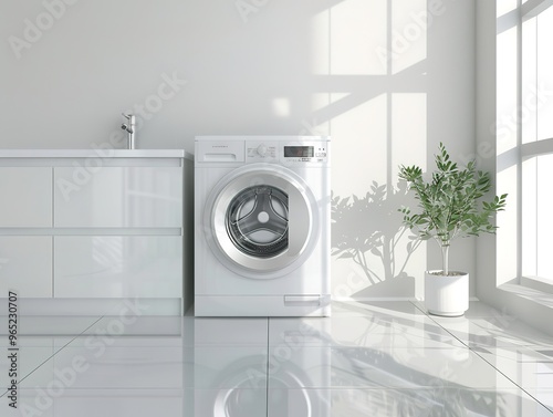 washing machine in front of washing