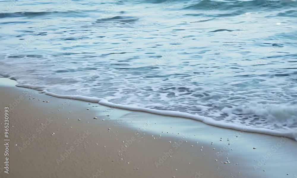 Sea waves wash the beach. Soothing slow life feeling Generative AI Sea waves wash the beach. Soothing slow life feeling Generative AI