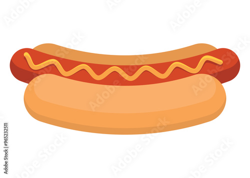 Enjoy a Delicious Hot Dog topped generously with Mustard for a perfect meal experience