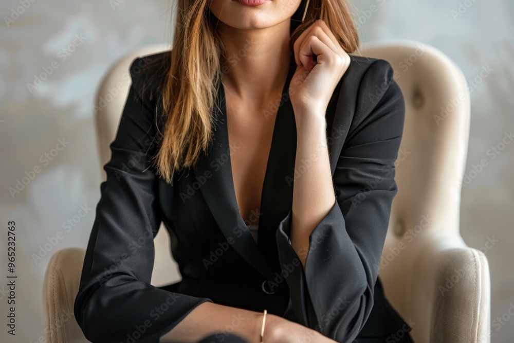 Fototapeta premium businesswoman sitting on a chair close up