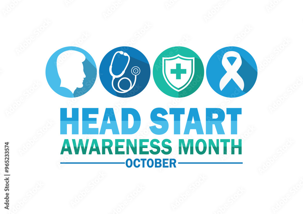Head Start Awareness Month October. Suitable for greeting card, poster and banner. Vector illustration. Head Start Awareness Month October. Suitable for greeting card, poster and banner. Vector illustration.