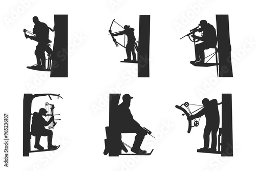 Bow Hunter Silhouette vector art svg, female archer bending a bow and aiming at the target,
