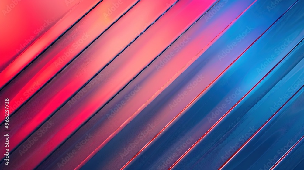 photograph of This is a vibrant abstract background featuring diagonal stripes with a gradient transition from blue to red tones realistic photograph of This is a vibrant abstract background featuring diagonal stripes with a gradient transition from blue to red tones realistic