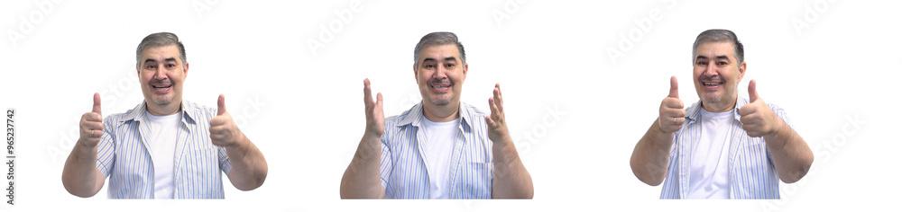 Fototapeta premium Smiling Man Giving Thumbs Up