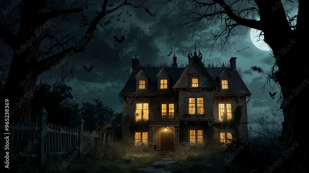Haunted house in the woods