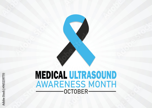 Medical Ultrasound awareness Month. October. Holiday concept. Template for background, banner, card, poster with text inscription. Vector illustration