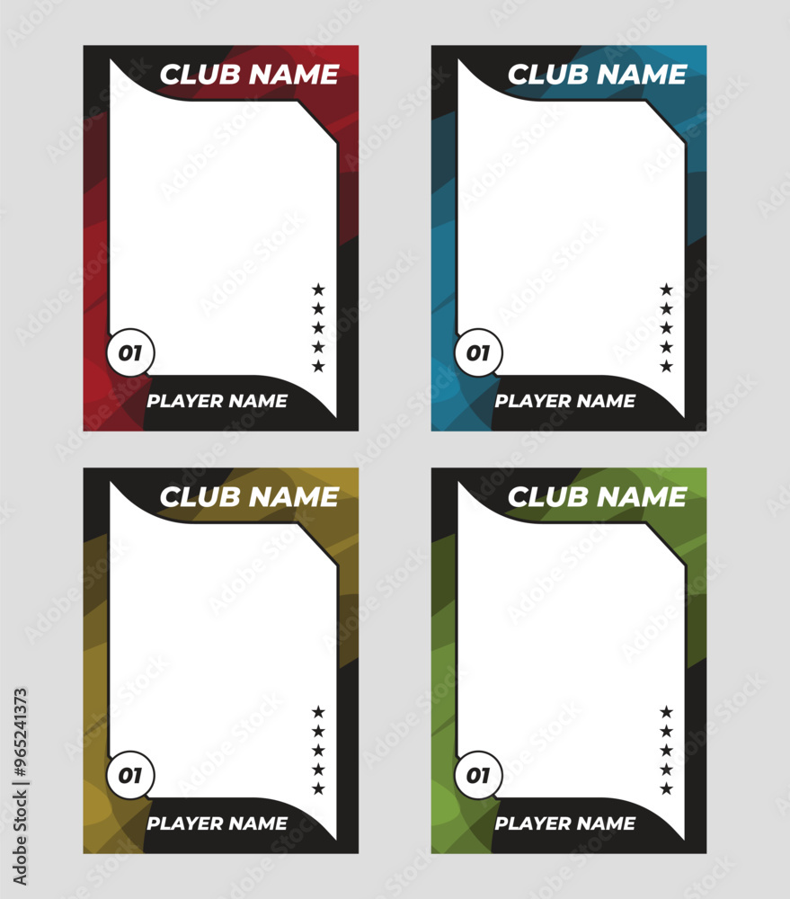 sports trading card, player photo frame template, game trading card for ...