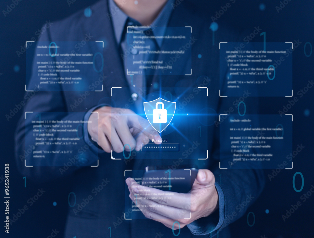 Businessman padlock screen Cyber security concept Security and encryption User privacy Network security technology Data connection Internet Businessman padlock screen Cyber security concept Security and encryption User privacy Network security technology Data connection Internet