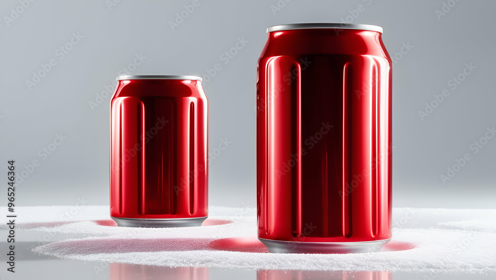 Red Aluminum Can on white background ai generative Red Aluminum Can on white background ai generative