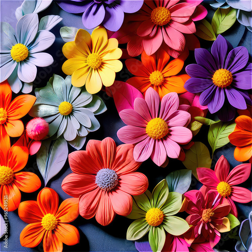 3d illustration of flowers background