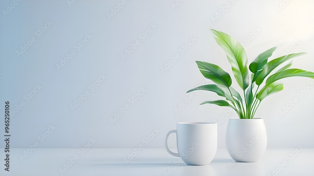 3D Minimal desktop with blank screen mockup, Empty screen for text, and logo replacement concept. 3d render illustration 3D Minimal desktop with blank screen mockup, Empty screen for text, and logo replacement concept. 3d render illustration