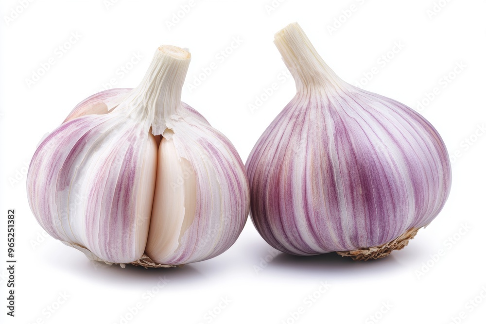 Obraz premium Fresh garlic bulbs isolated on white background
