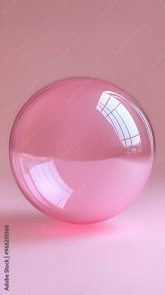 Pink Sphere 3D Illustration on Pink Background Pink Sphere 3D Illustration on Pink Background