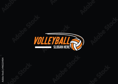 Volleyball logo design template sport club