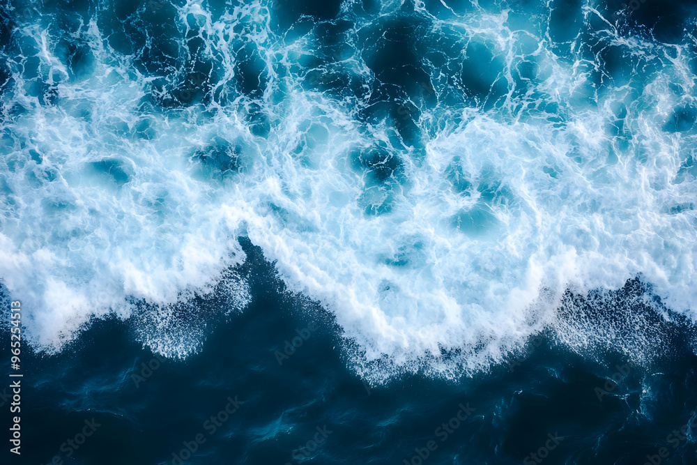 Aerial Photo, Ocean Waves, Blue Water, Whitecaps Aerial Photo, Ocean Waves, Blue Water, Whitecaps