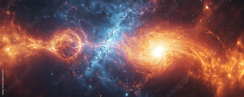 Binary star system with intertwined light beams, stars, cosmic duality Binary star system with intertwined light beams, stars, cosmic duality