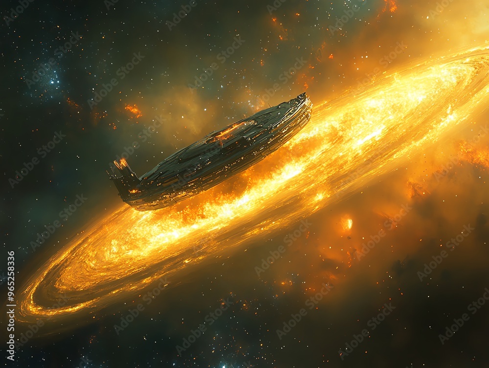 Satellite orbiting a distant gas giant with vibrant atmospheric patterns, orbit, interplanetary exploration Satellite orbiting a distant gas giant with vibrant atmospheric patterns, orbit, interplanetary exploration