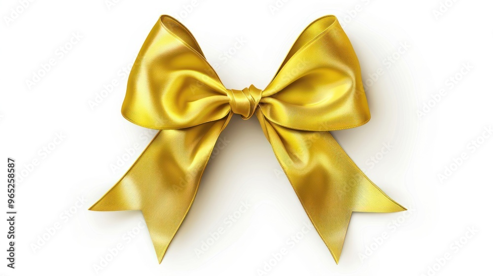 Golden Bow on White Background Golden Bow on White Background