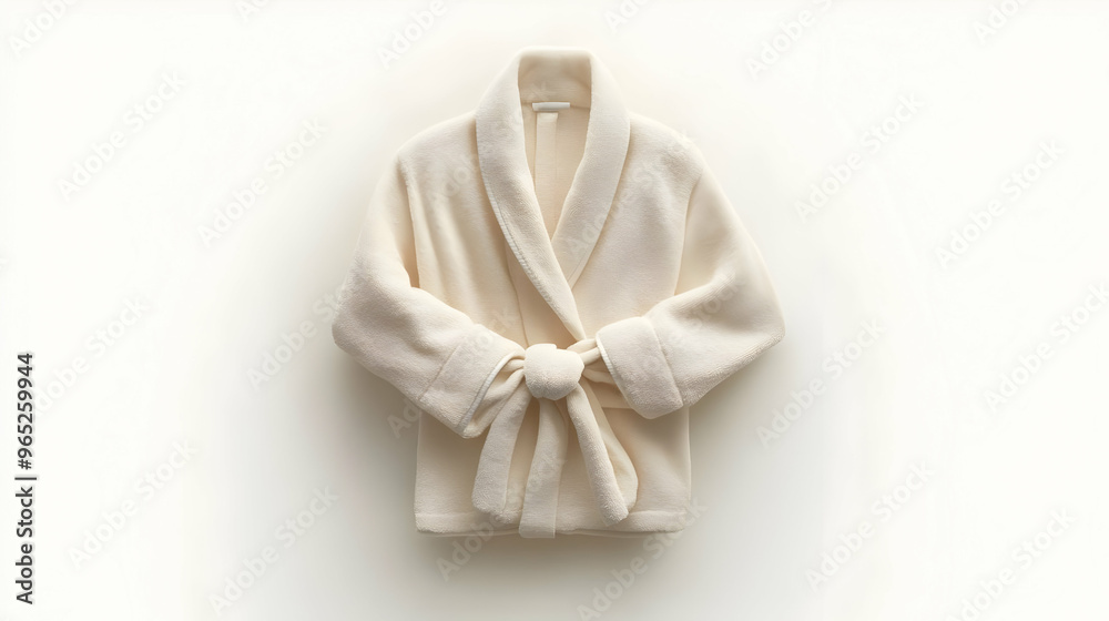 White Bathrobe with Tie Belt Spa Relaxation Cozy Comfort Luxury Hotel White Bathrobe with Tie Belt Spa Relaxation Cozy Comfort Luxury Hotel