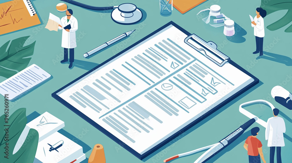 A vector illustration of a healthcare checklist A vector illustration of a healthcare checklist
