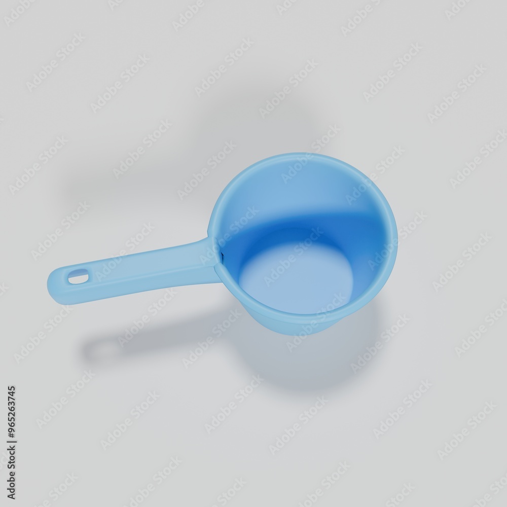 3D rendered. Blue plastic ladle. toiletries collection 3D rendered. Blue plastic ladle. toiletries collection