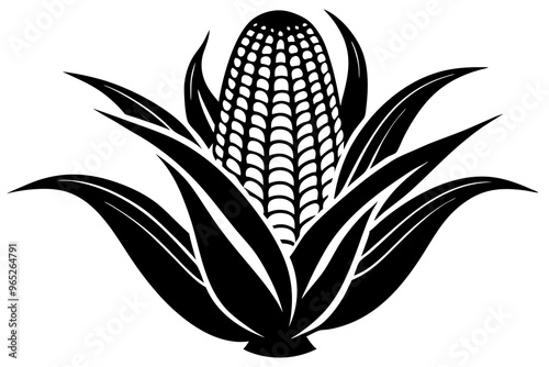 Corn silhouette icon isolated Vector illustration 