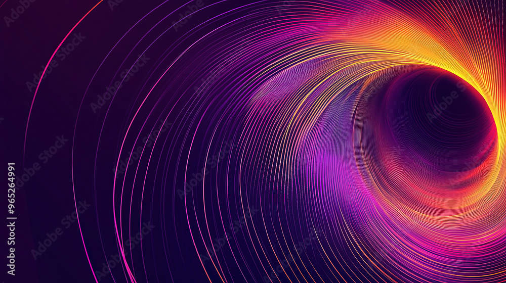 Abstract background with colorful lines and swirls on a purple background. Abstract spiral shape. Spiral on a purple background. High-tech designs. Modern tech. Copy space area Abstract background with colorful lines and swirls on a purple background. Abstract spiral shape. Spiral on a purple background. High-tech designs. Modern tech. Copy space area
