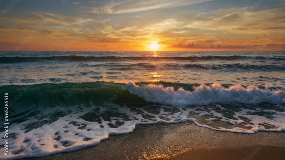 Obraz premium Beautiful Sunset Ocean Shot for World Photography Day