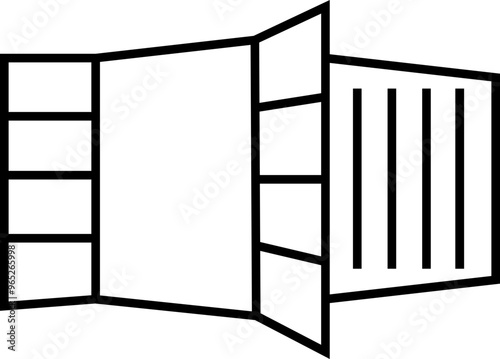 shipping container  cargo container, freight, cargo carne  thin line icon. 