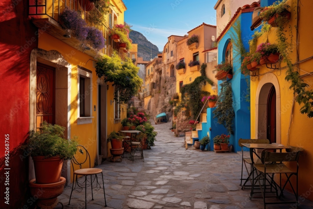 Obraz premium Historic mediterranean city architecture outdoors building. AI generated Image by rawpixel.