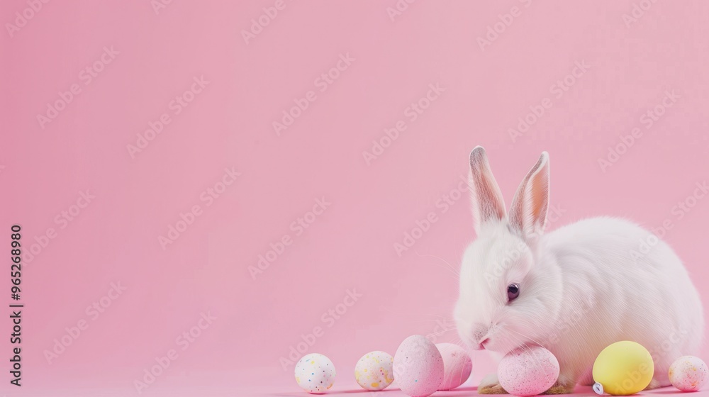 Cute Easter Bunny with Eggs Cute Easter Bunny with Eggs