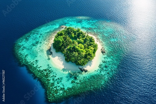 Tropical Island Aerial View