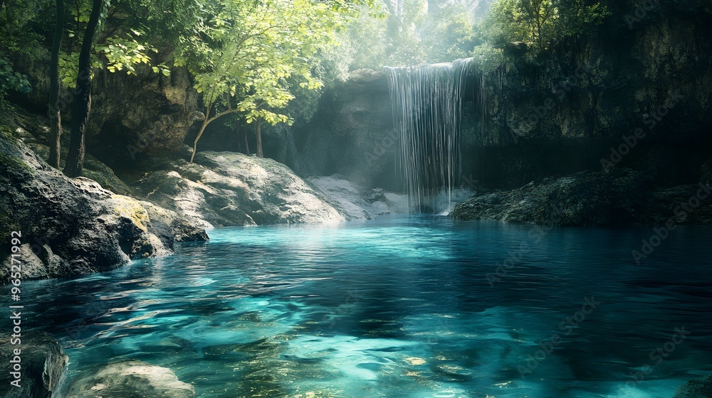 Secluded Waterfall Paradise, calm waters Secluded Waterfall Paradise, calm waters