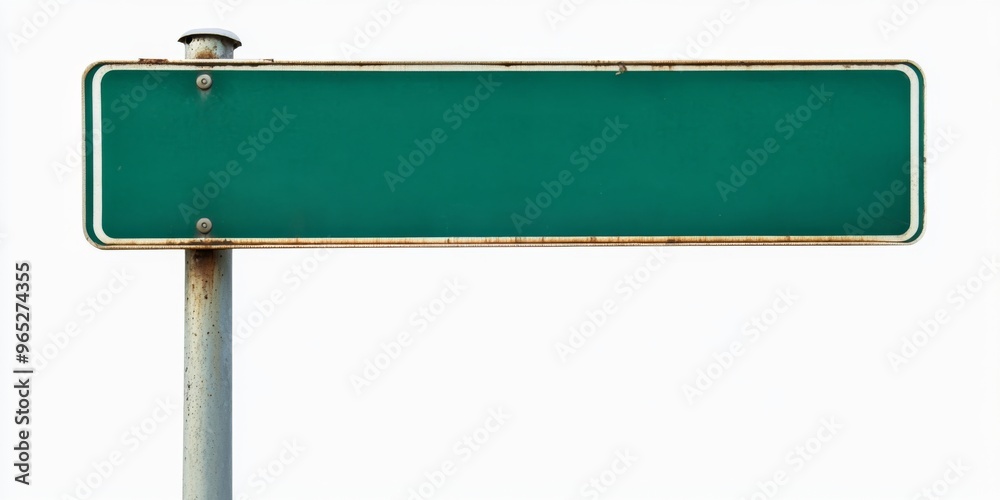 Empty blank green street road sign isolated on white background Empty blank green street road sign isolated on white background