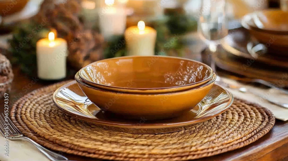 Fototapeta premium Rustic Table Setting with Earthy Tones.