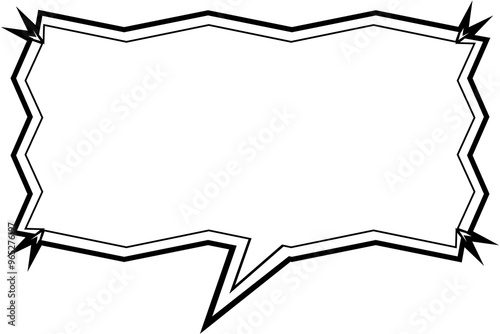 speech bubble geometric. frame wavy edge. rectangle message box and dotted line. white background and isolated