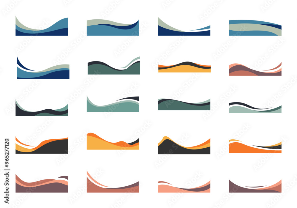 Wave Corner Shape Element Set Wave Corner Shape Element Set