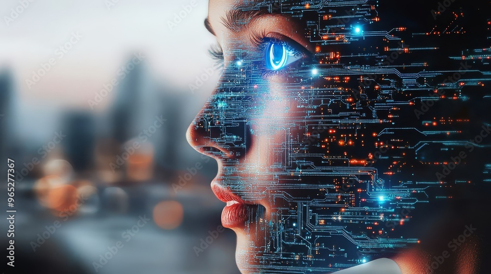 This imagery highlights the integration of human experience and digital technology. This imagery highlights the integration of human experience and digital technology.