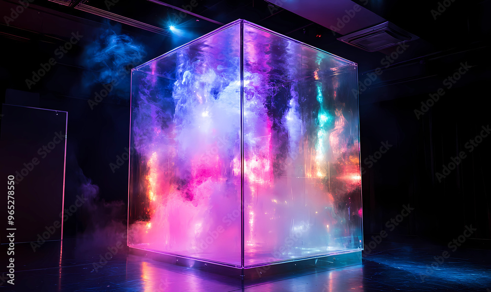 Dynamic Plexiglass Cube with Multicolor LEDs and Interactive Displays - Colorful Innovations Dynamic Plexiglass Cube with Multicolor LEDs and Interactive Displays - Colorful Innovations