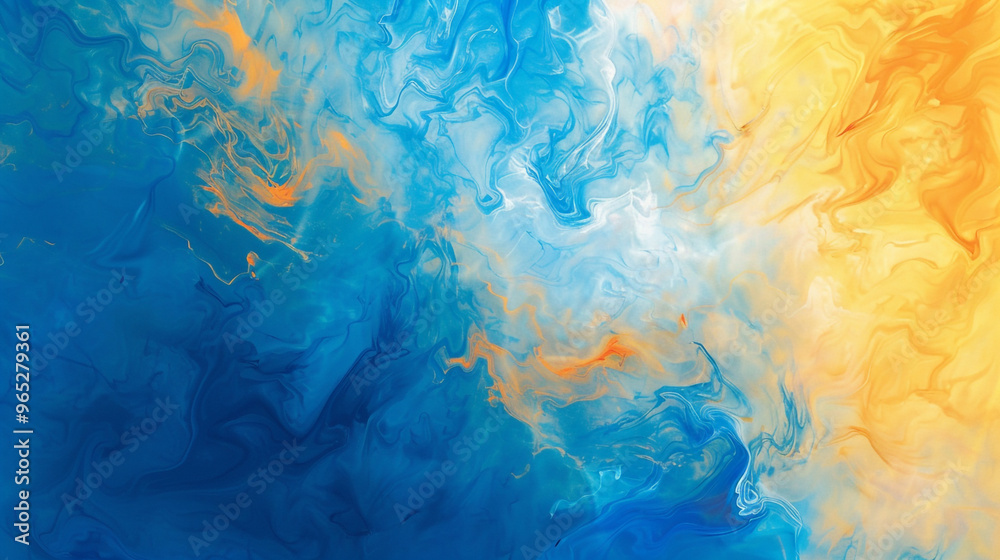 Blue, yellow fluid background. Blue, yellow fluid background.
